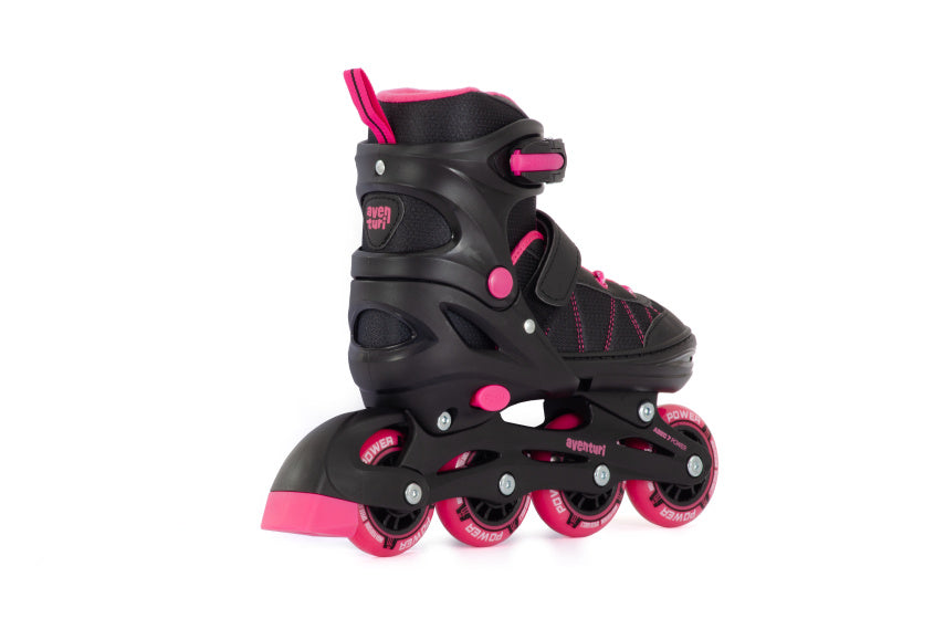 Aventuri Réglable en ligne Skates semi-doux Black Pink Size 38-41 (L)