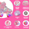 Patins à rouleaux réglables d'aventuri avec une taille de paillettes légèrement rose 31-34 (s)
