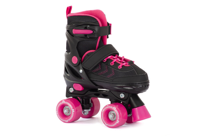 Aventuri - Aventuri Verstelbare Rolschaatsen Semi-softboot Zwart/Roze maat 31-34 (S)