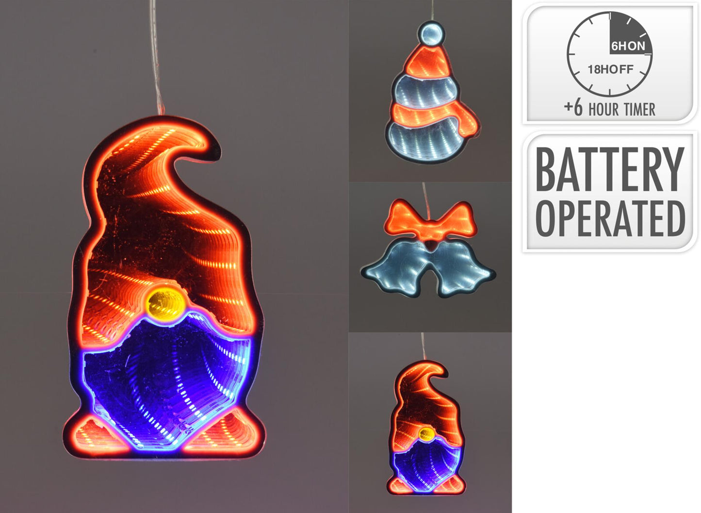 Lumières infinies de style maison, figurine de noël led de 15cm