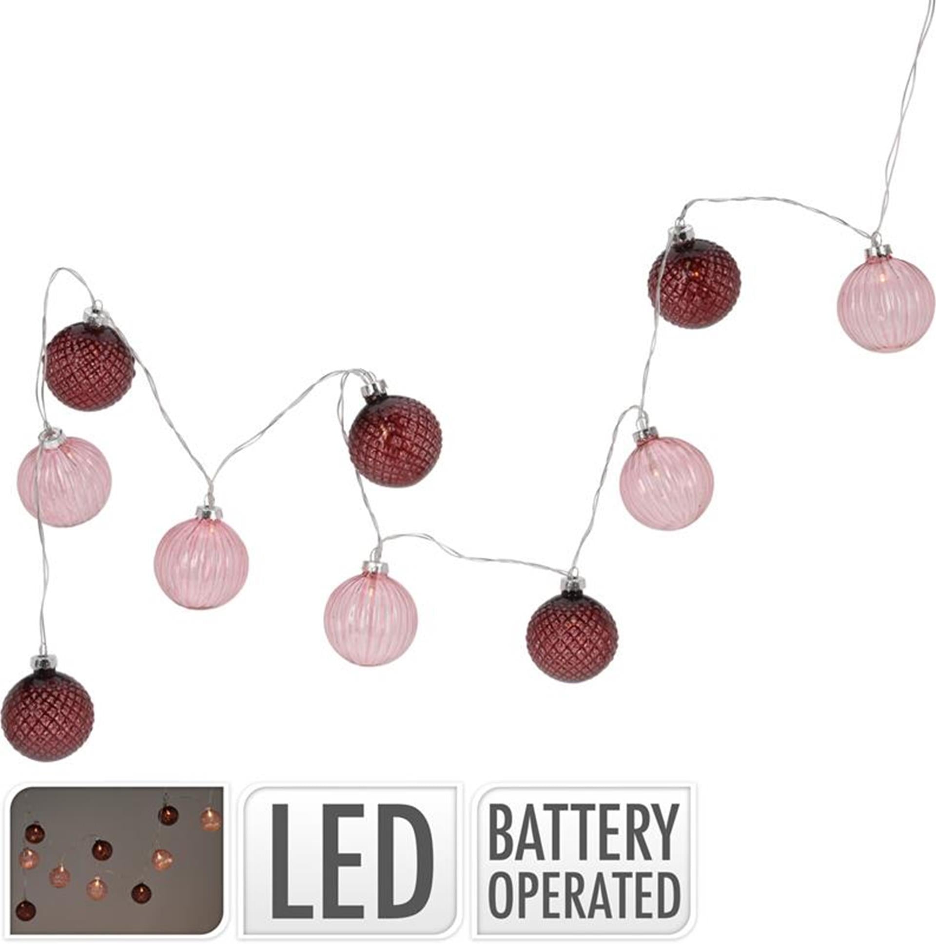 Guirlande lumineuse LED avec boules en verre 10