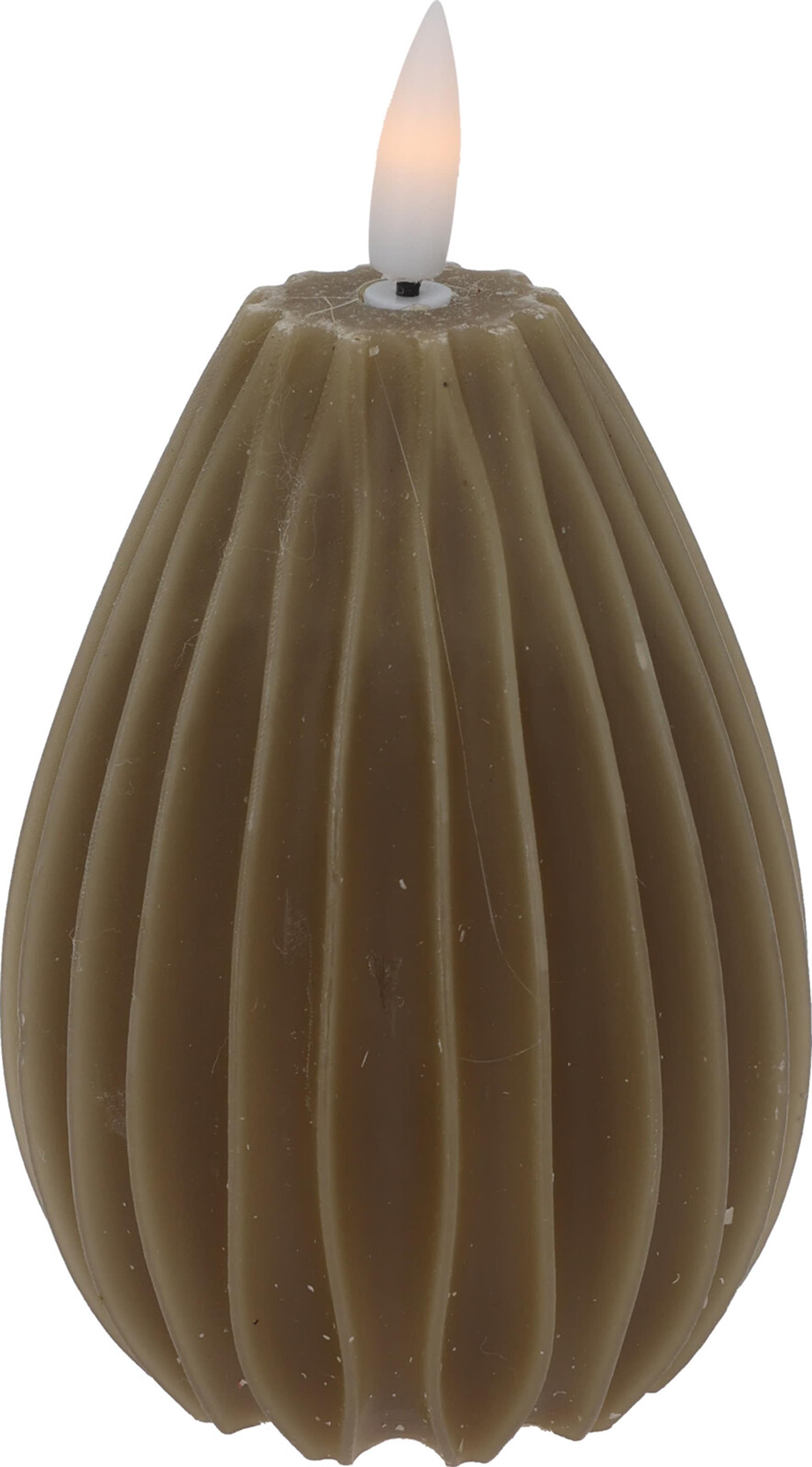 Bougie de décoration poire LED nervurée 10cm