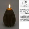 Bougie de décoration poire LED nervurée 10cm