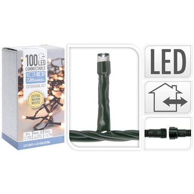 Rallonge de guirlande LED 31 V connectable style maison 7,5 m