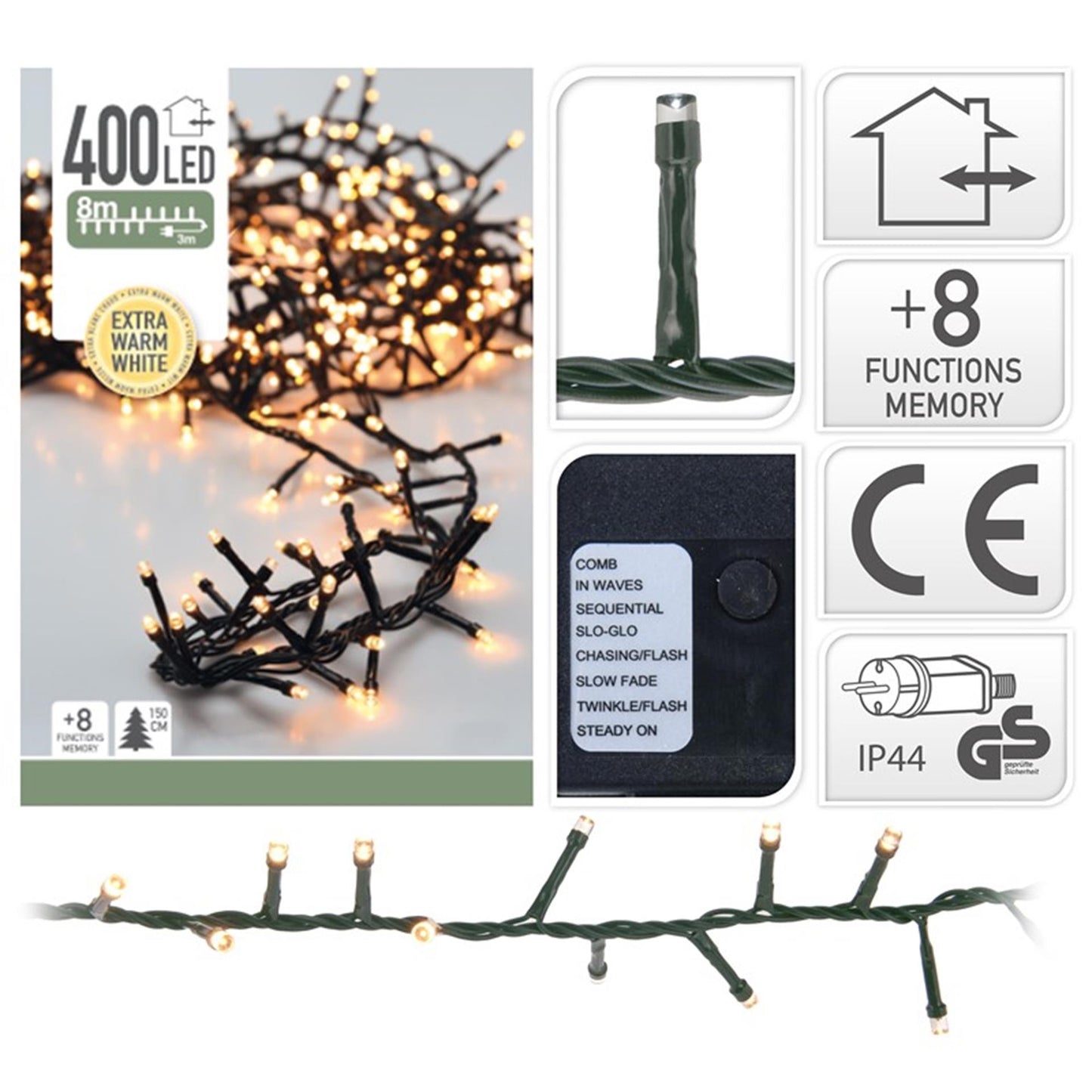 Cluster de lumières de Noël 400l
