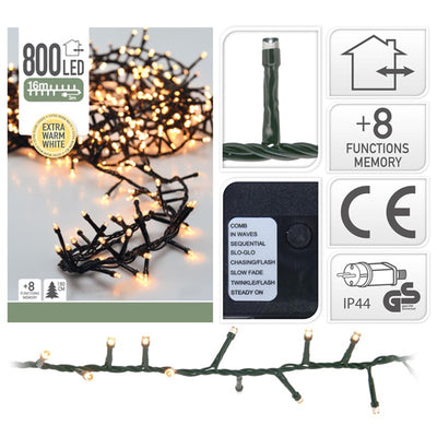 Cluster lumineux de Noël 800led 16mtr