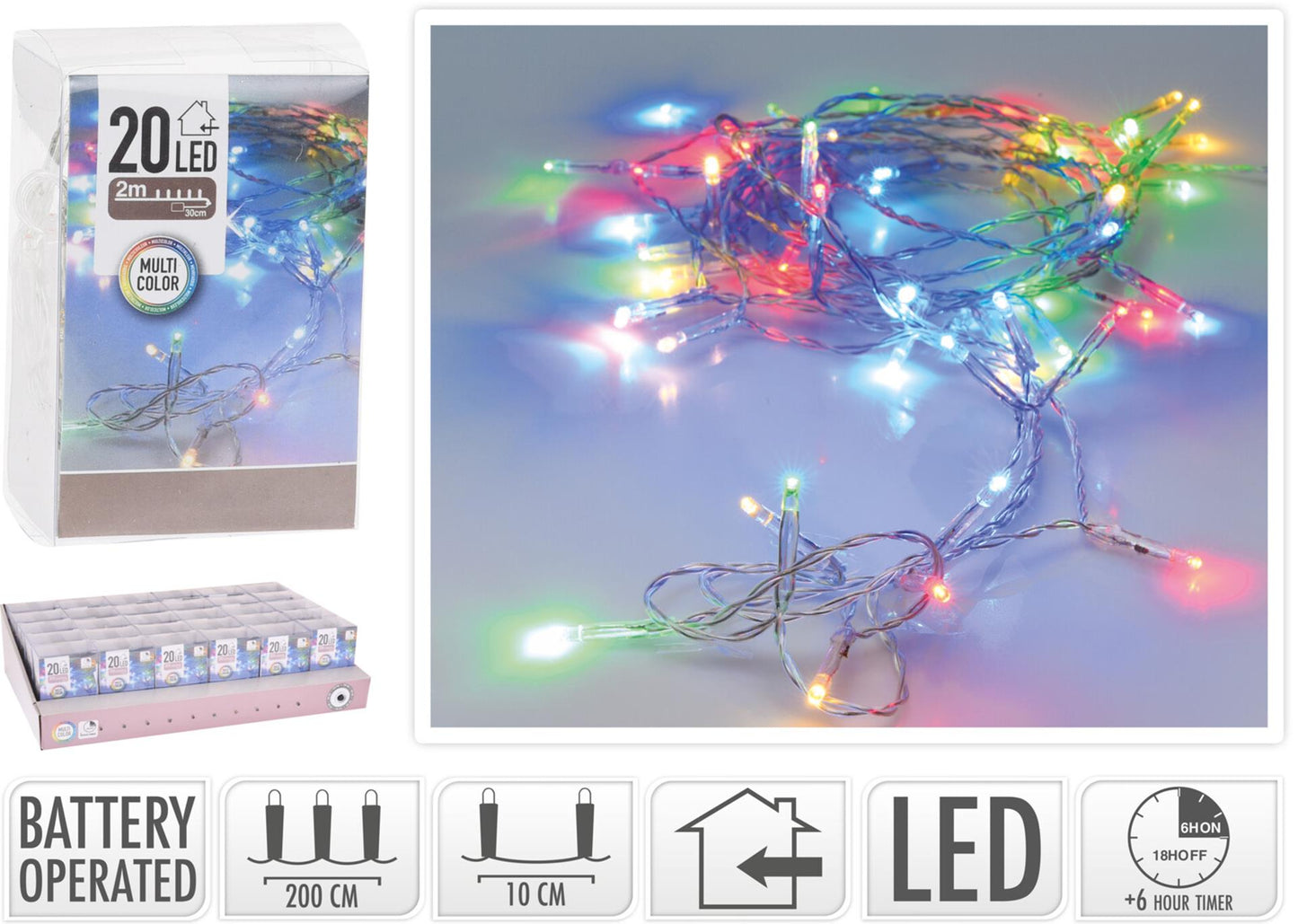 Lumières LED Multi-Color, 20dlg.