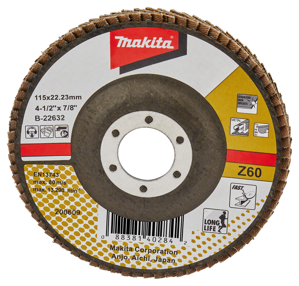 Makita accessoires disque de ponçage à lamelles 115mm z60 - b-22632 b-22632