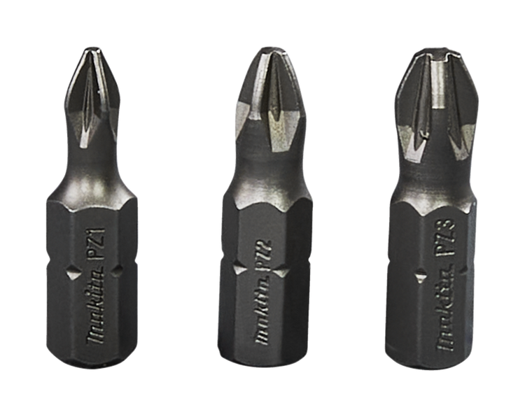 Makita accessoires jeu d'embouts de tournevis pz 3 pièces - b-24527 b-24527