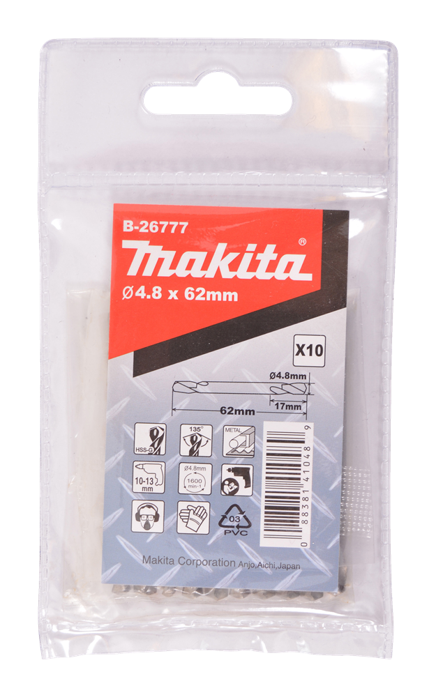 Accessoires Makita perceuse à métal double face 4.8x62mm - b-26777 b-26777
