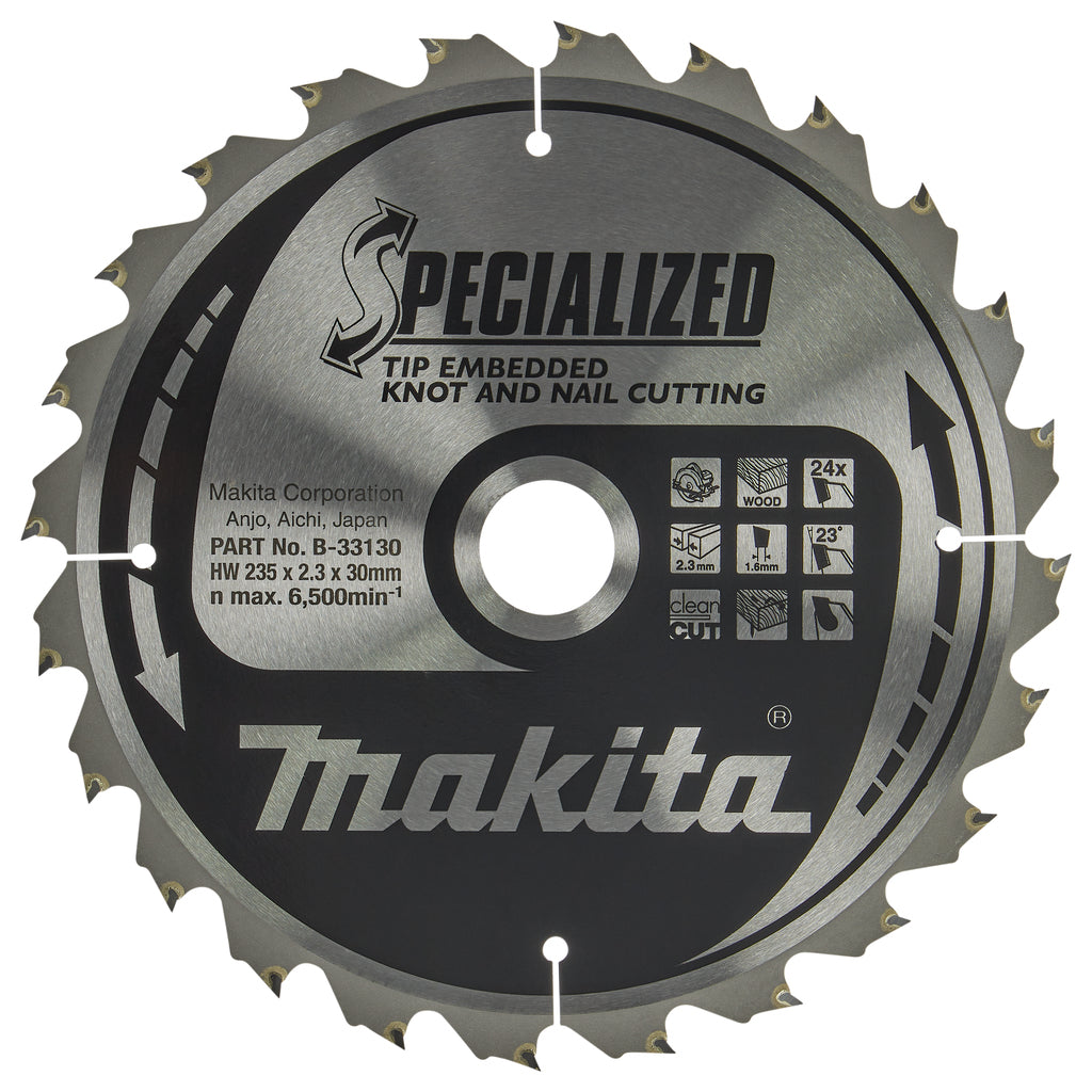 Makita accessoires lame de scie circulaire tipe 235x30x2,3 24t 23g - b-33130