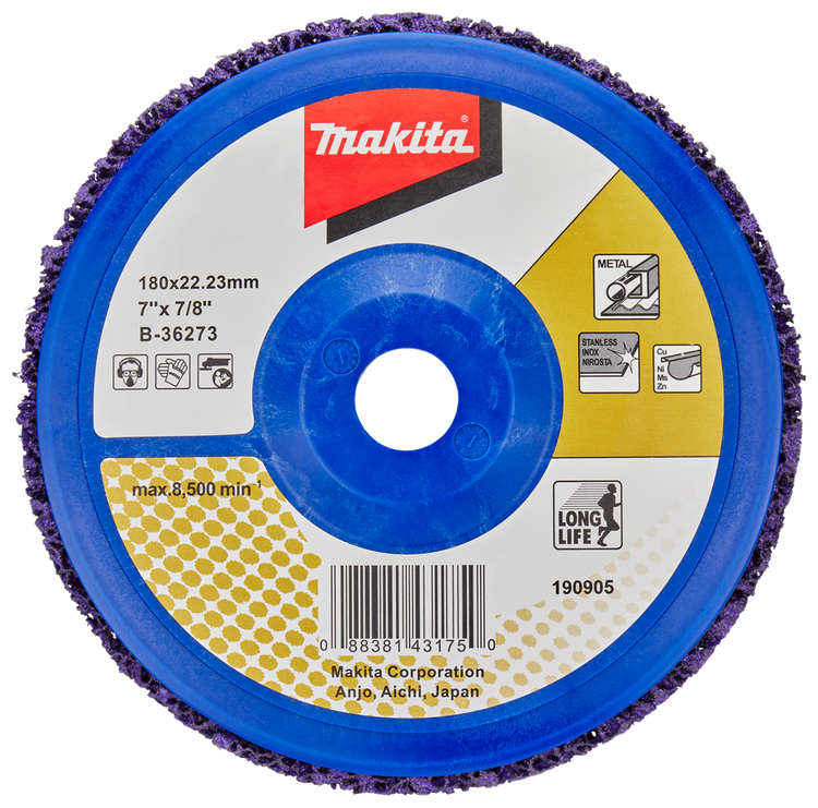 Makita accessoires disque de nettoyage 180mm violet - b-36273 b-36273