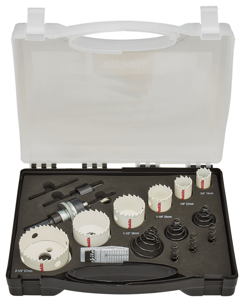 Makita accessoires jeu de scies cloches 15 pièces métal - b-38663 b-38663