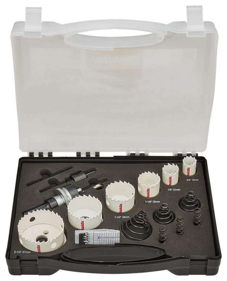 Makita accessoires jeu de scies cloches 15 pièces métal - b-38663 b-38663