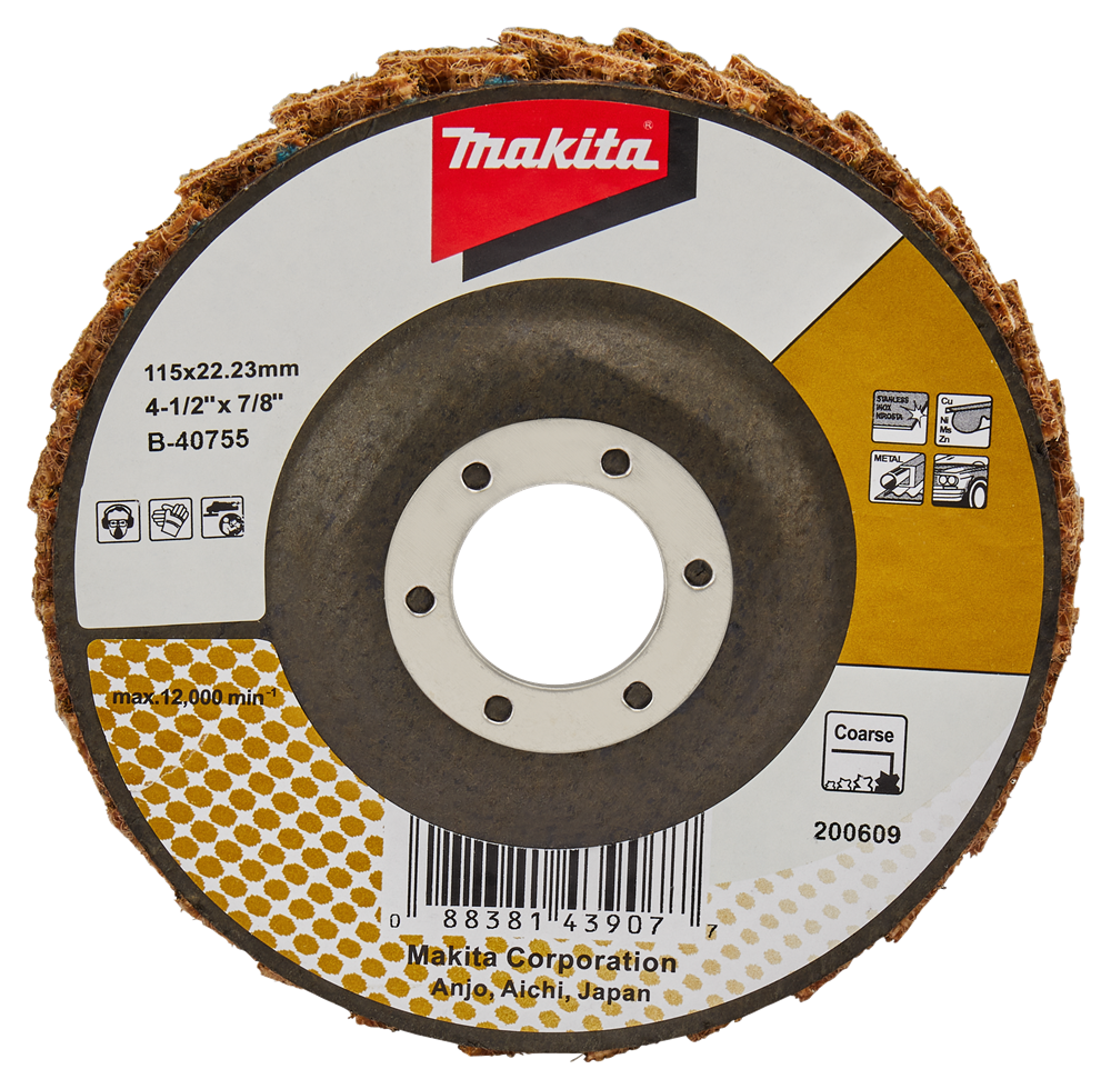Makita accessoires disque de conditionnement à lamelles 115mm grossier - b-40755 b-40755