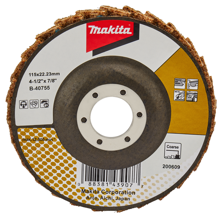 Makita accessoires disque de conditionnement à lamelles 115mm grossier - b-40755 b-40755