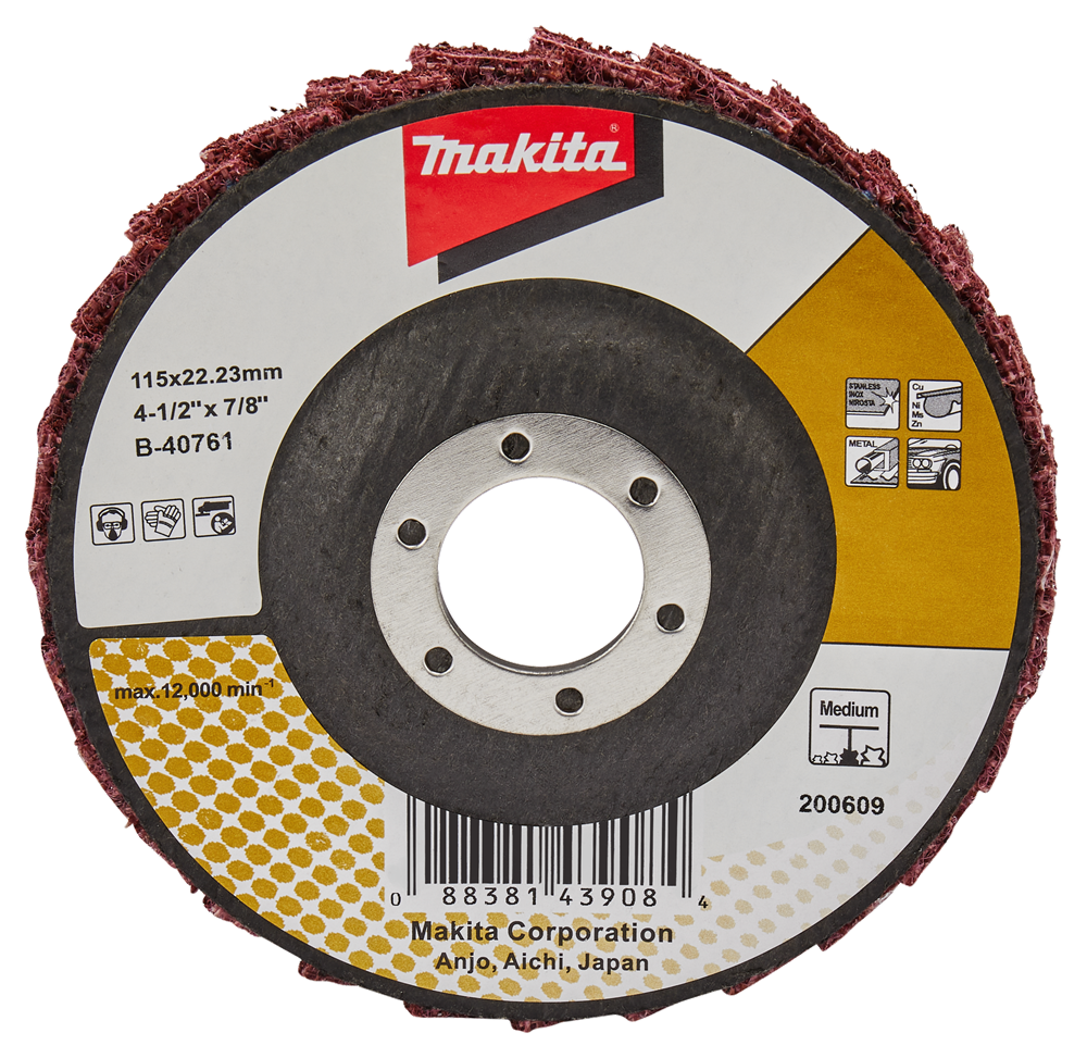 Makita accessoires disque de conditionnement à lamelles 115mm moyen - b-40761 b-40761