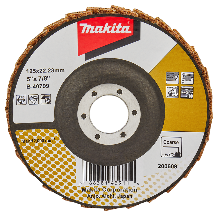 Accessoires Makita disque de conditionnement à lamelles 125 mm grossier - b-40799 - b-40799