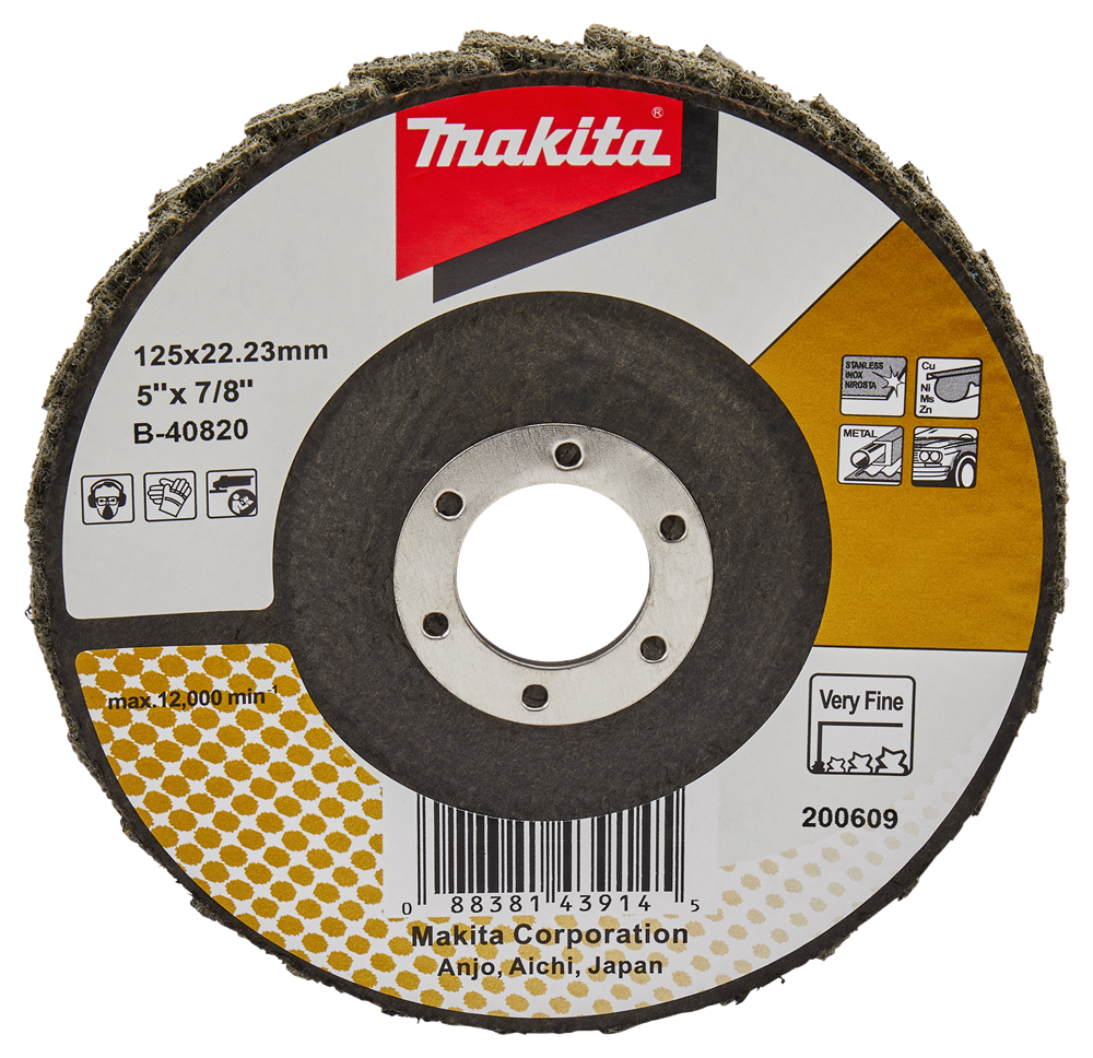 Accessoires Makita disque de conditionnement à lamelles 125 mm extra fin - b-40820 - b-40820