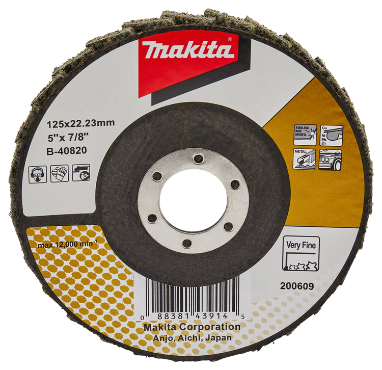 Accessoires Makita disque de conditionnement à lamelles 125 mm extra fin - b-40820 - b-40820