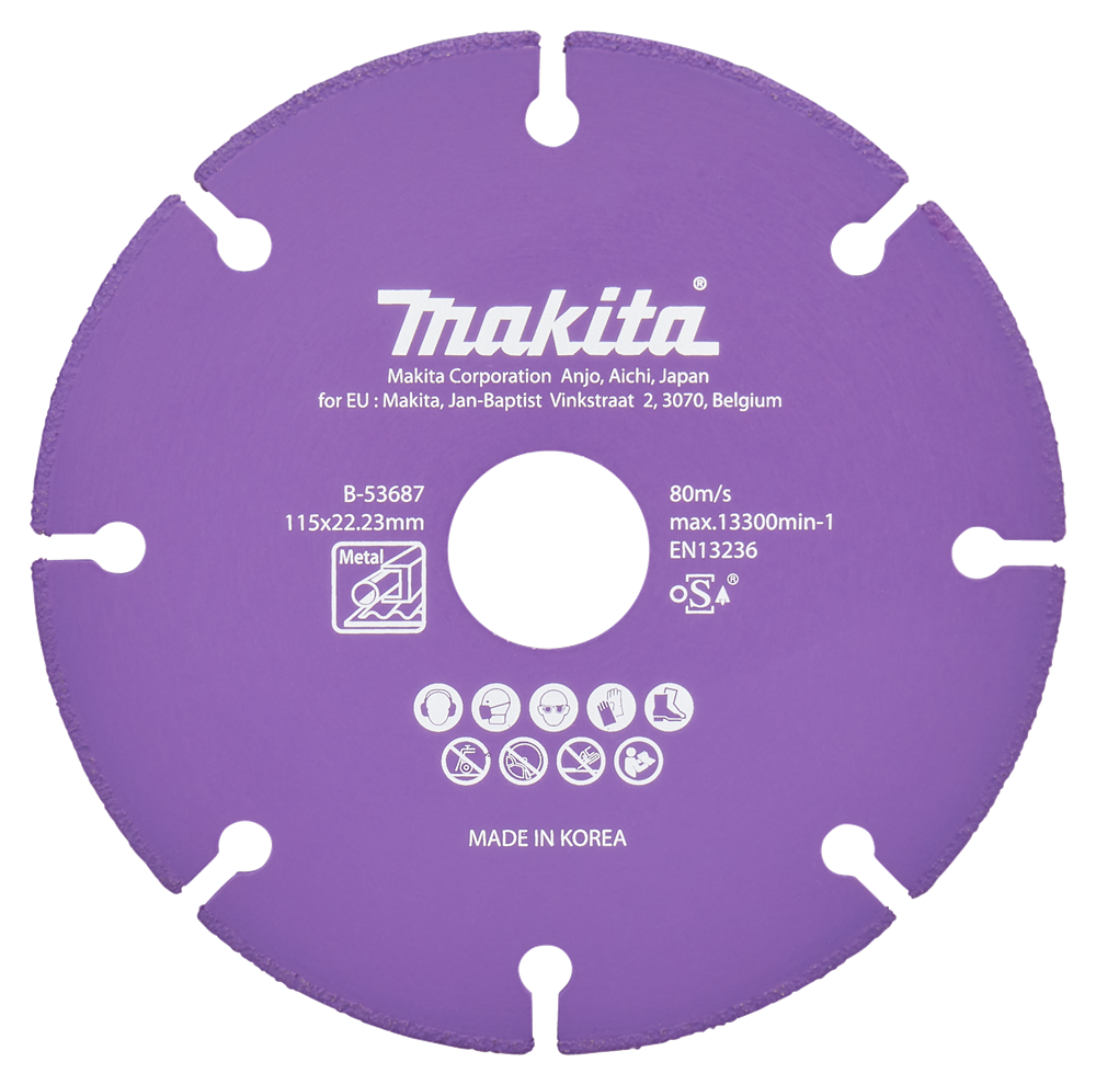 Accessoires Makita disque à tronçonner acier 115x22,23x1,3mm - b-53687 b-53687