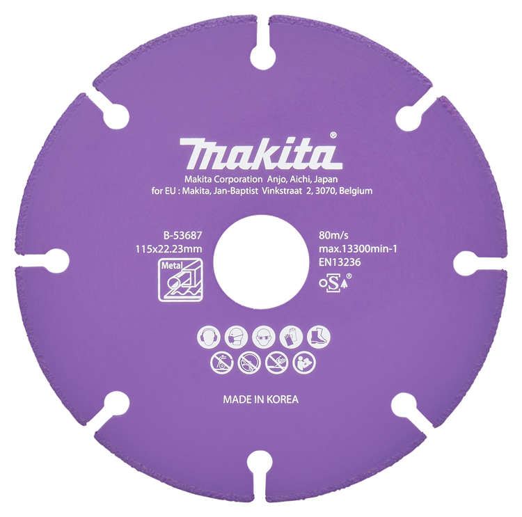 Accessoires Makita disque à tronçonner acier 115x22,23x1,3mm - b-53687 b-53687