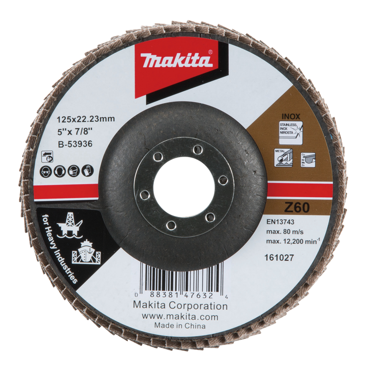 Makita accessoires disque de ponçage à lamelles 125x22,23 z60 - b-53936 b-53936