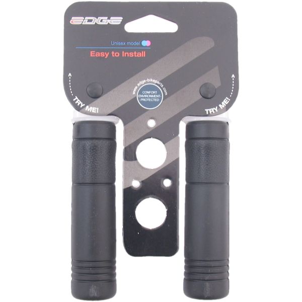 Jeu de guidon Edge Basic 106mm caoutchouc noir