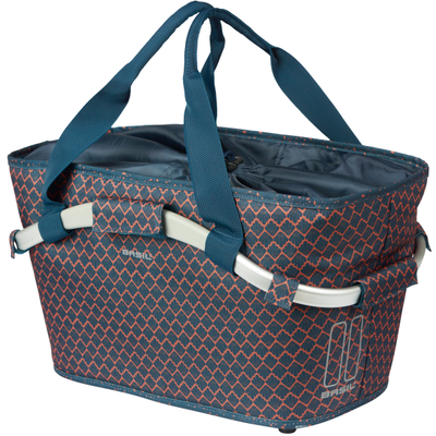 Panier de vélo de basilic Flair transporte tout panier arrière avec mik fixant 38 x 21 x 27 cm bleu marine
