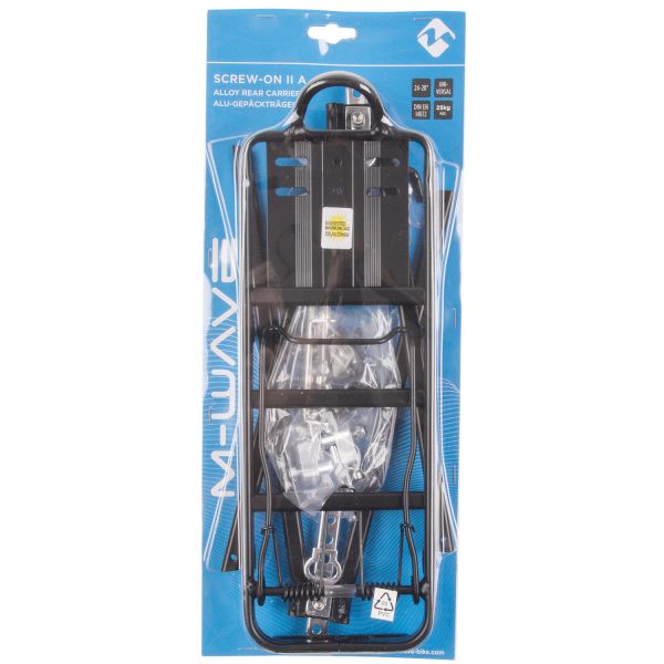 M-wave bagage rack universel, aluminium noir 26 28 pouces (paquet suspendu)