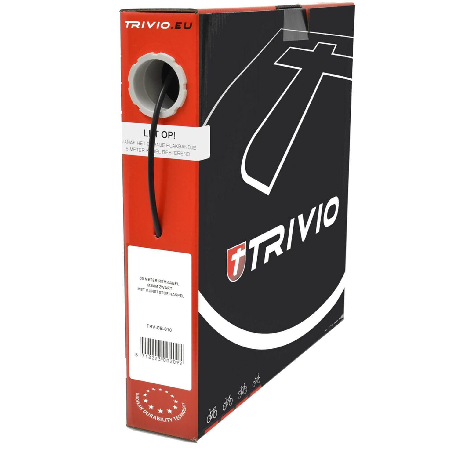 Trivio - câble extérieur de frein ø5mm noir - rouleau 30 mètres