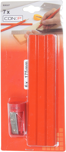 Werkzeyt lot de 7 crayons de menuisier + taille-crayon - b26327