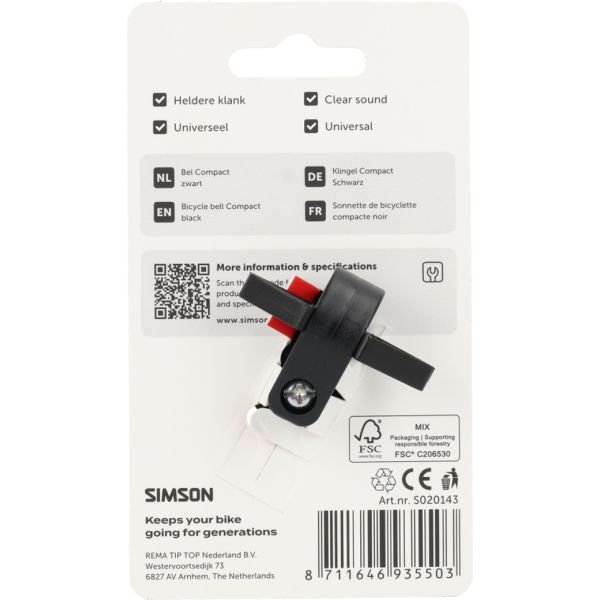 Simson cloche compacte noir