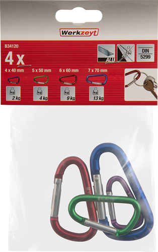 Abi Werkzeyt jeu de karjnhaken alu 4pcs - B34120