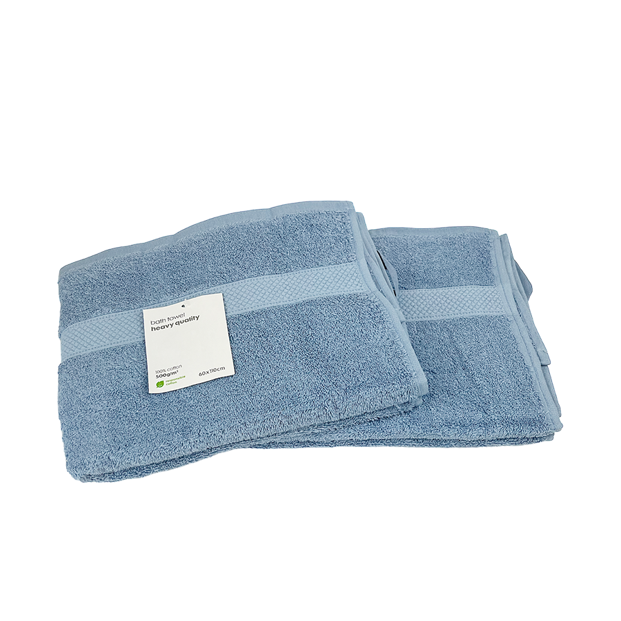 Serviette de bain bleu glacier 60x110cm 2 pièces