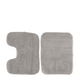 Set de tapis de salle de bain gris clair 2 pièces
