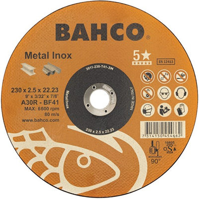 Meule Bahco | pour ébavurage | pour métal et acier inoxydable | 125 x 1,0 x 22,23 mm - 3912-125-t41-im