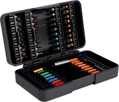 Diablotin bahco 66im 54c-1 | 1 jeu d'embouts de torsion 4 actes | pour vis Phillips fendues Pozidriv hexagonales Torx® inviolables Robertson | 54 pièces - 66im 54c-1