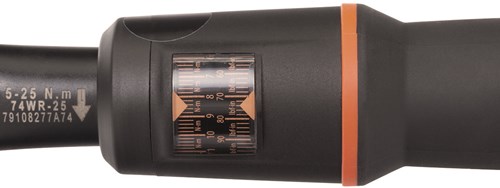 Clé dynamométrique Bahco | double échelle | tête à cliquet fixe 5-25 nm - 74wr-25