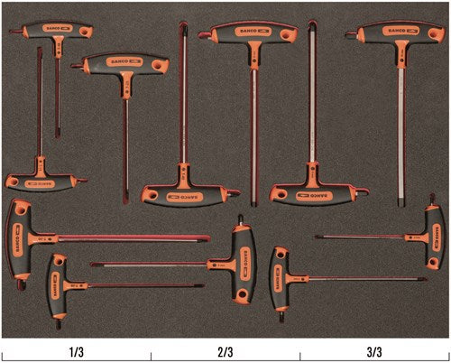 Bahco insert en mousse fit go 3 3 avec tournevis à poignée en T - 12 pièces - ff1a1011