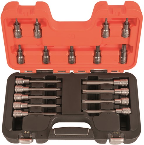 Clés à douille tournevis Bahco 1 2 | hexagone | embouts torx® - 18 pièces - coffret - s18torx