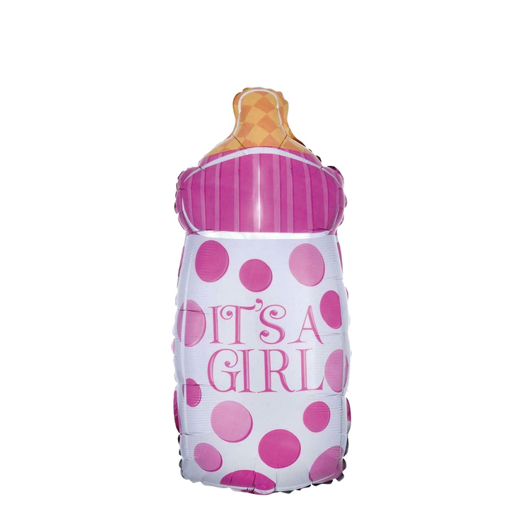 Biberon aluminium ballon c'est une fille 44x82cm