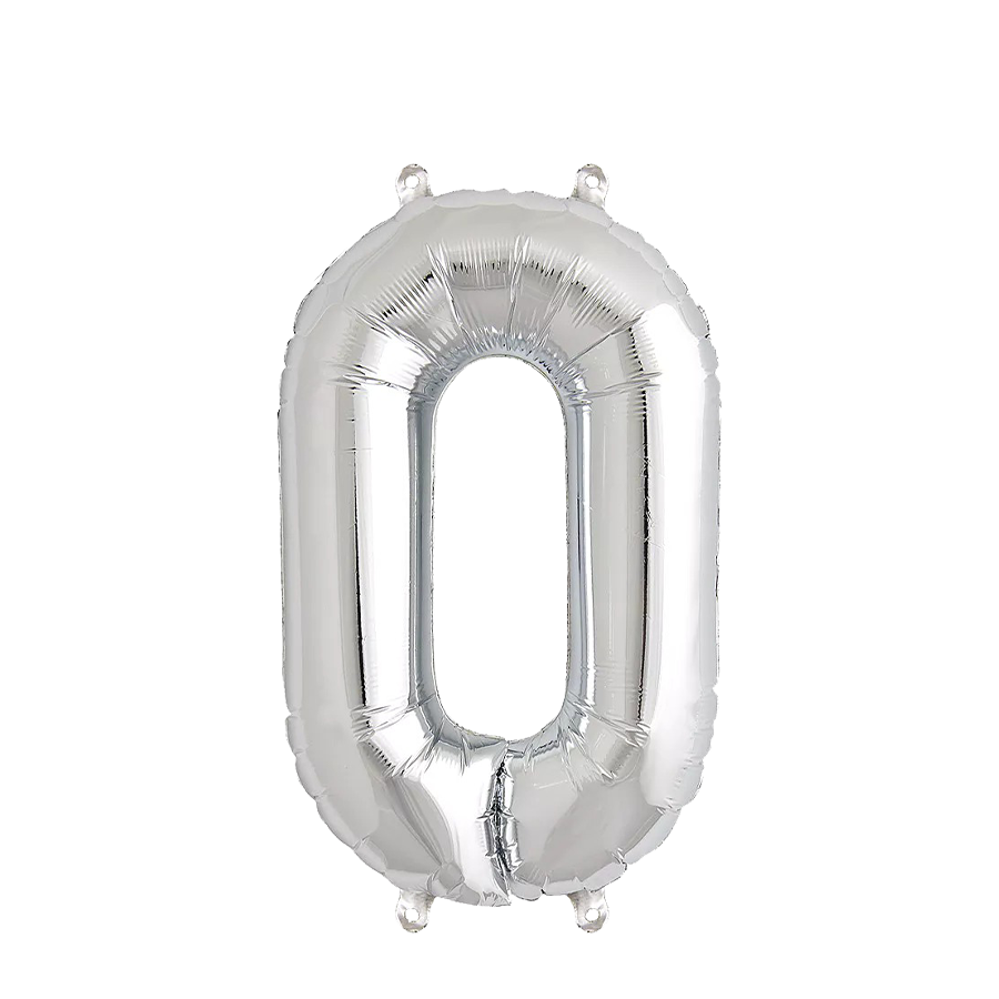 Ballon feuille numéro 0 argent 35cm