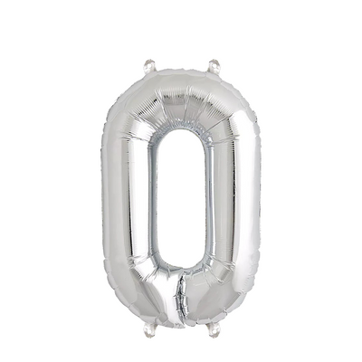 Ballon feuille numéro 0 argent 35cm