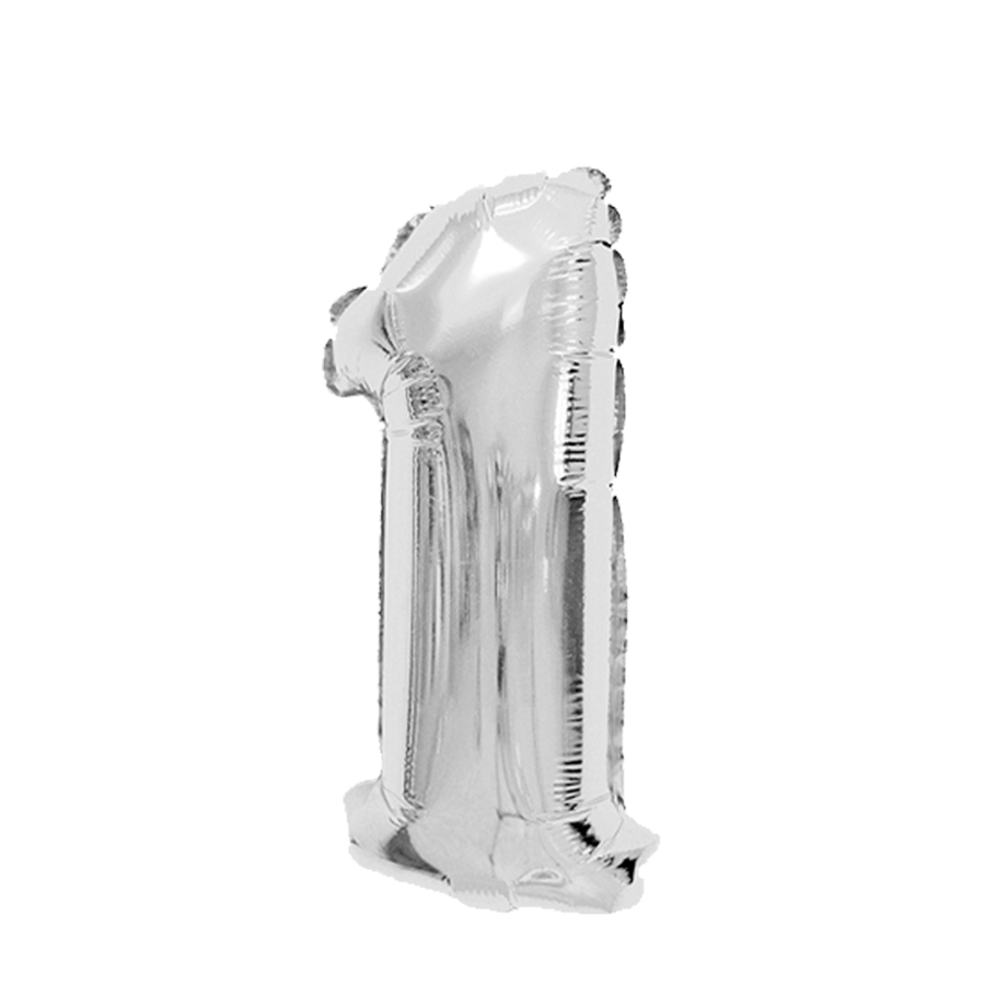 Ballon feuille numéro 1 argent 45cm