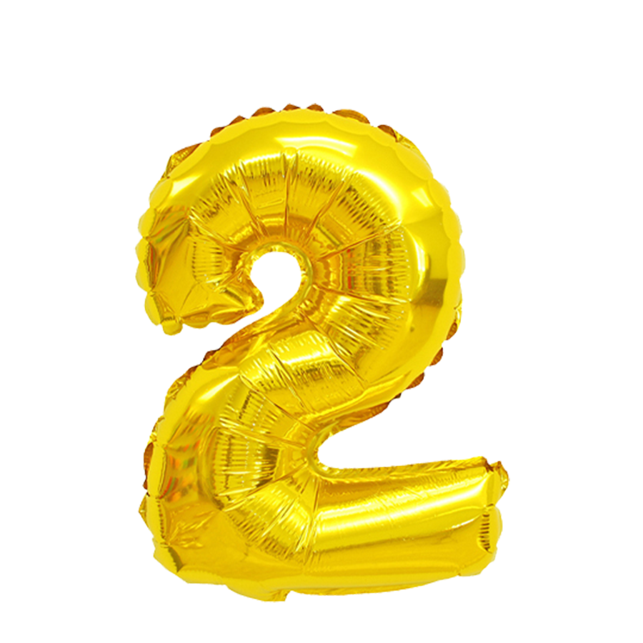 Ballon feuille numéro 2 doré 45cm