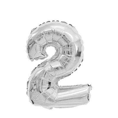 Ballon feuille numéro 2 argent 45cm