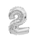 Ballon feuille numéro 2 argent 45cm