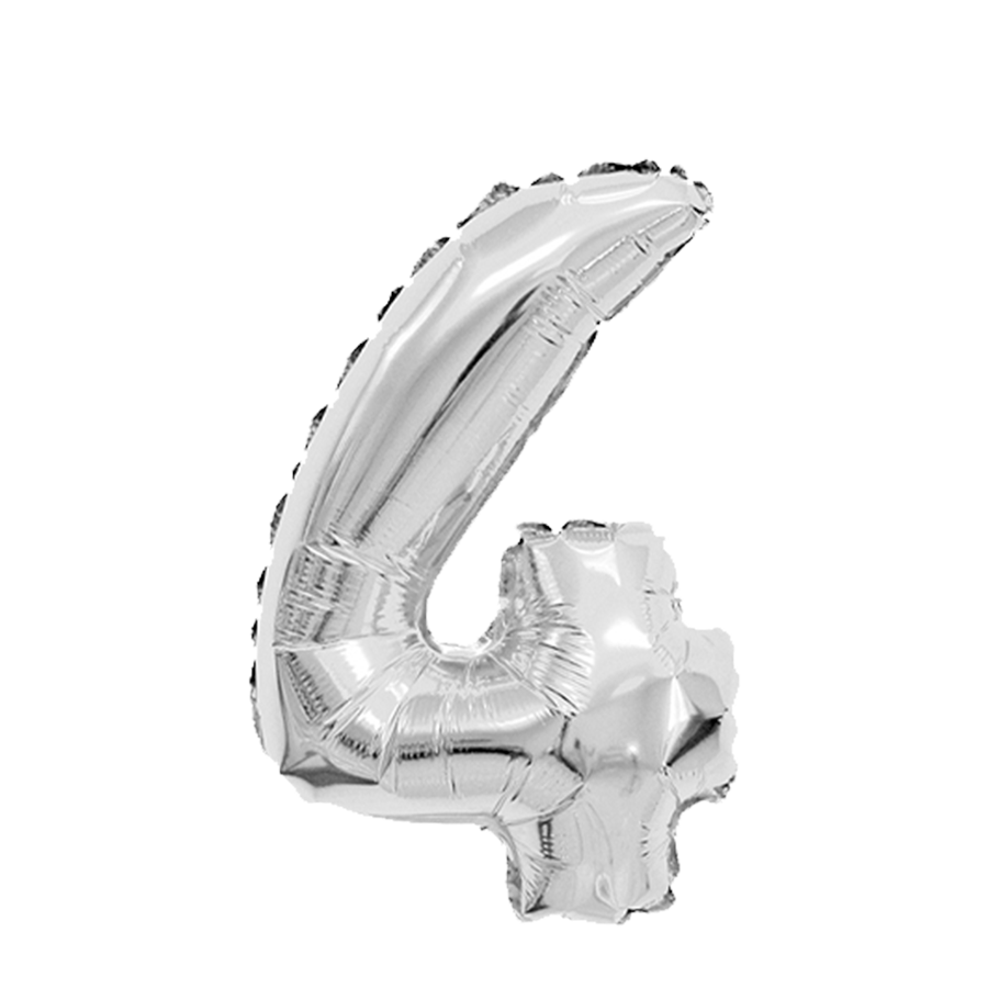 Ballon feuille numéro 4 argent 45cm