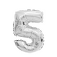 Ballon aluminium numéro 5 argent 45cm